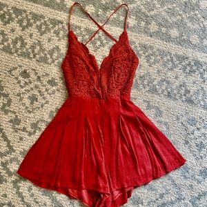 Lulus Lace Detail Cross Back Romper